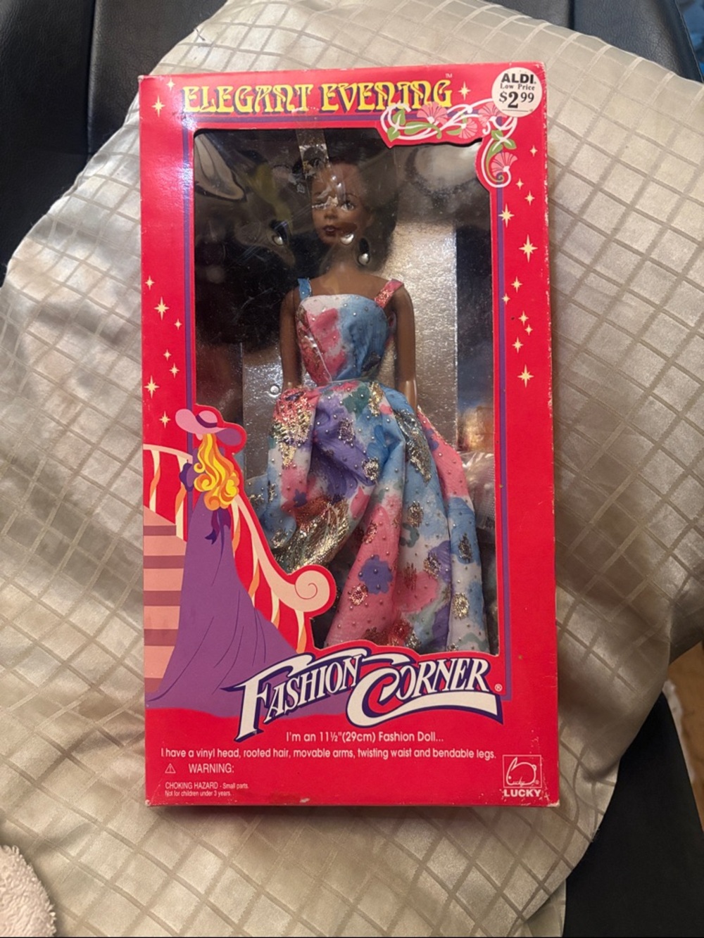 Fashion Corner LA Doll in Pink, Blue & Purple Sparkle Gown